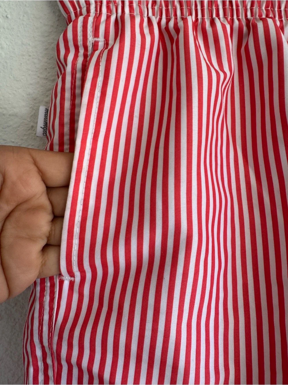 Maamgic Red and White Striped Swim Trunks Kids Size 8
